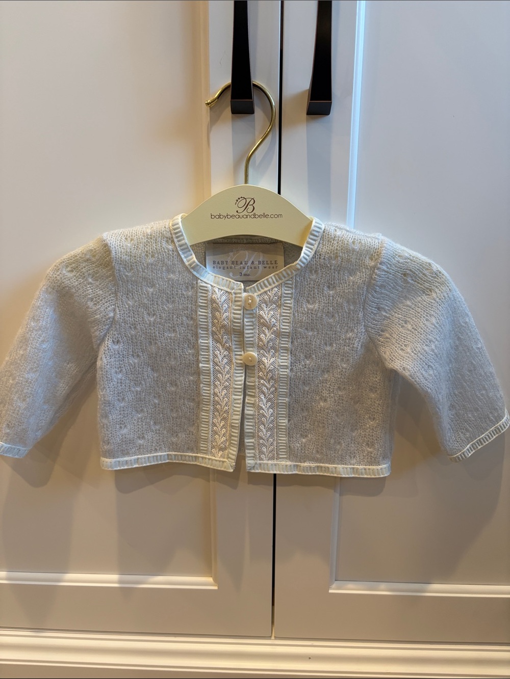 Baby Beau & Belle Harrison Cardigan for baby - Embroidered Trim
